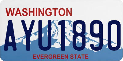 WA license plate AYU1890