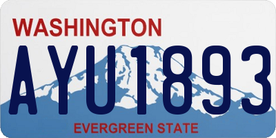 WA license plate AYU1893