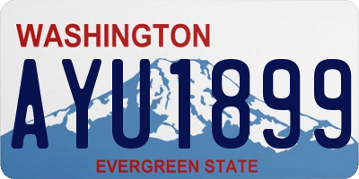 WA license plate AYU1899