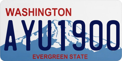 WA license plate AYU1900