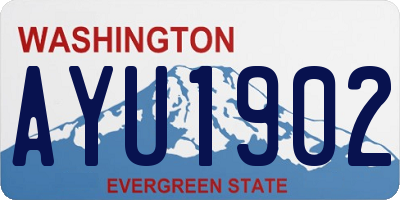 WA license plate AYU1902