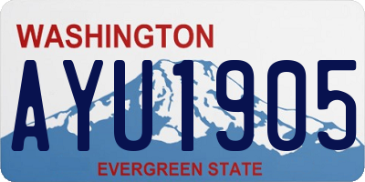 WA license plate AYU1905