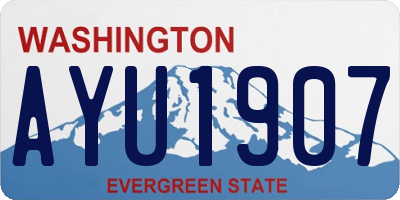 WA license plate AYU1907
