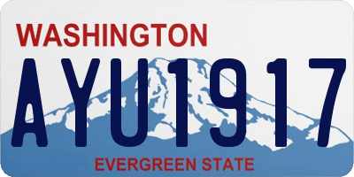 WA license plate AYU1917