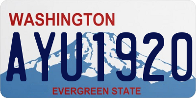 WA license plate AYU1920