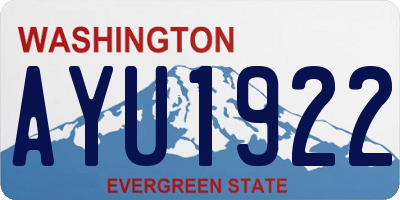 WA license plate AYU1922