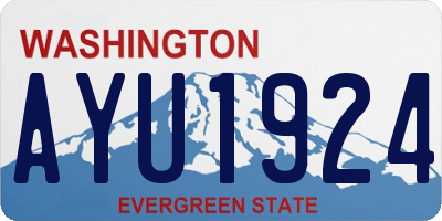 WA license plate AYU1924
