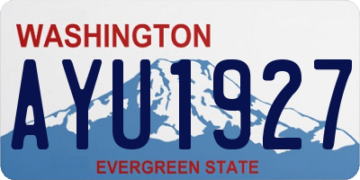 WA license plate AYU1927