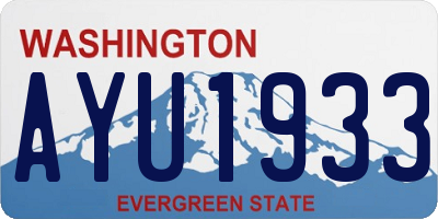 WA license plate AYU1933