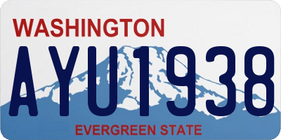 WA license plate AYU1938