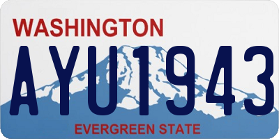 WA license plate AYU1943