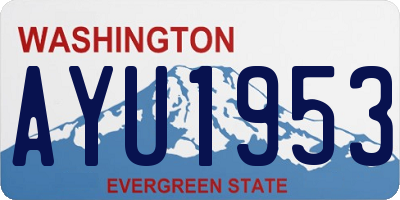 WA license plate AYU1953
