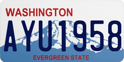 WA license plate AYU1958