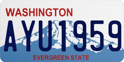 WA license plate AYU1959