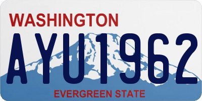WA license plate AYU1962