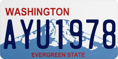 WA license plate AYU1978