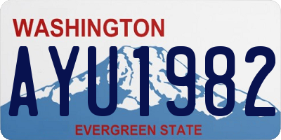 WA license plate AYU1982