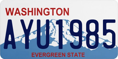 WA license plate AYU1985