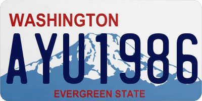 WA license plate AYU1986