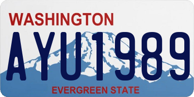 WA license plate AYU1989