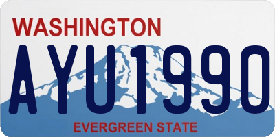 WA license plate AYU1990