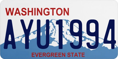 WA license plate AYU1994