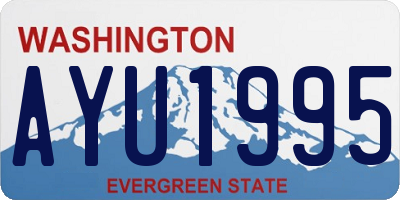 WA license plate AYU1995