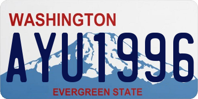 WA license plate AYU1996