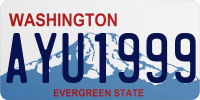 WA license plate AYU1999