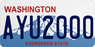 WA license plate AYU2000