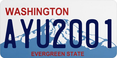 WA license plate AYU2001