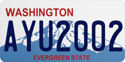 WA license plate AYU2002
