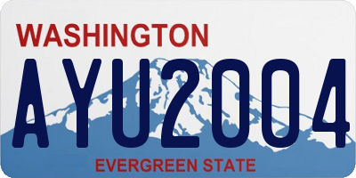 WA license plate AYU2004