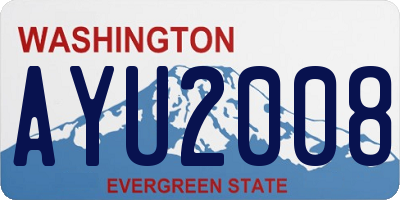 WA license plate AYU2008