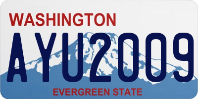 WA license plate AYU2009