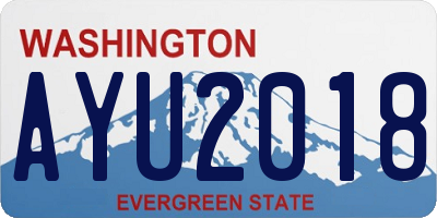 WA license plate AYU2018
