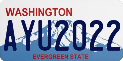 WA license plate AYU2022