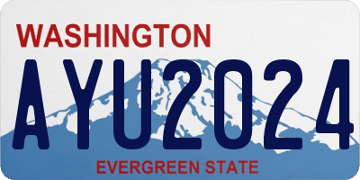 WA license plate AYU2024