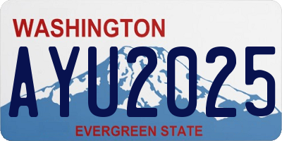 WA license plate AYU2025