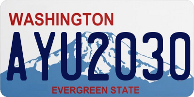 WA license plate AYU2030