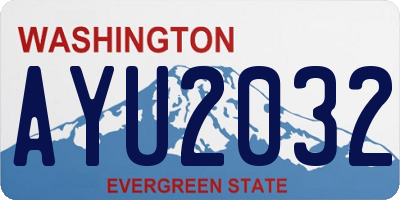 WA license plate AYU2032