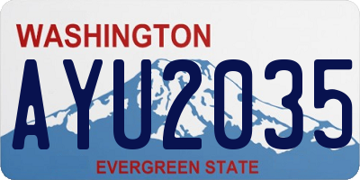 WA license plate AYU2035