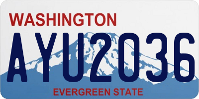 WA license plate AYU2036
