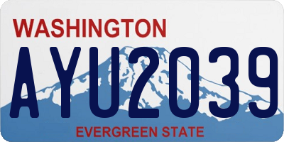 WA license plate AYU2039