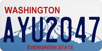 WA license plate AYU2047