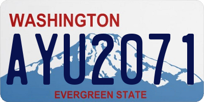 WA license plate AYU2071