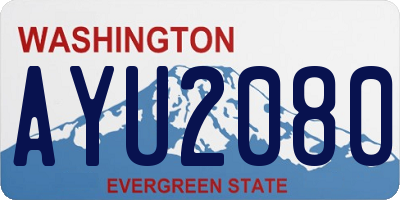 WA license plate AYU2080
