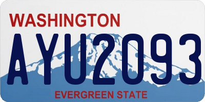 WA license plate AYU2093