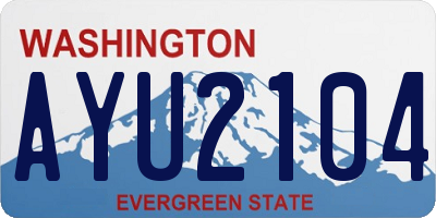 WA license plate AYU2104