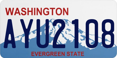 WA license plate AYU2108